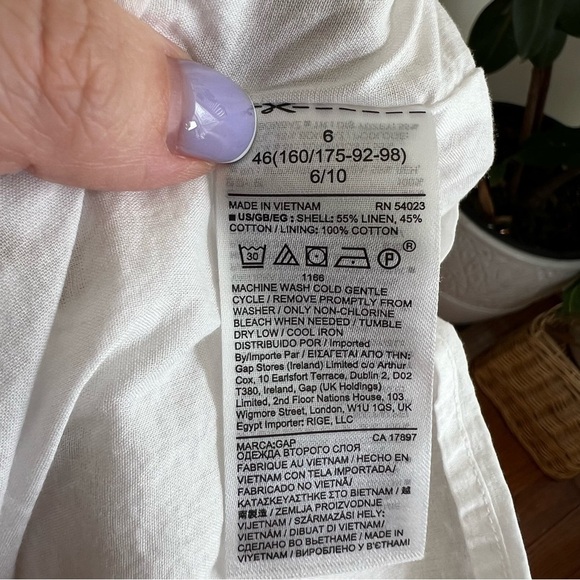 Gap Tie- Back Palm Print Halter Linen Dress - Picture 6 of 8